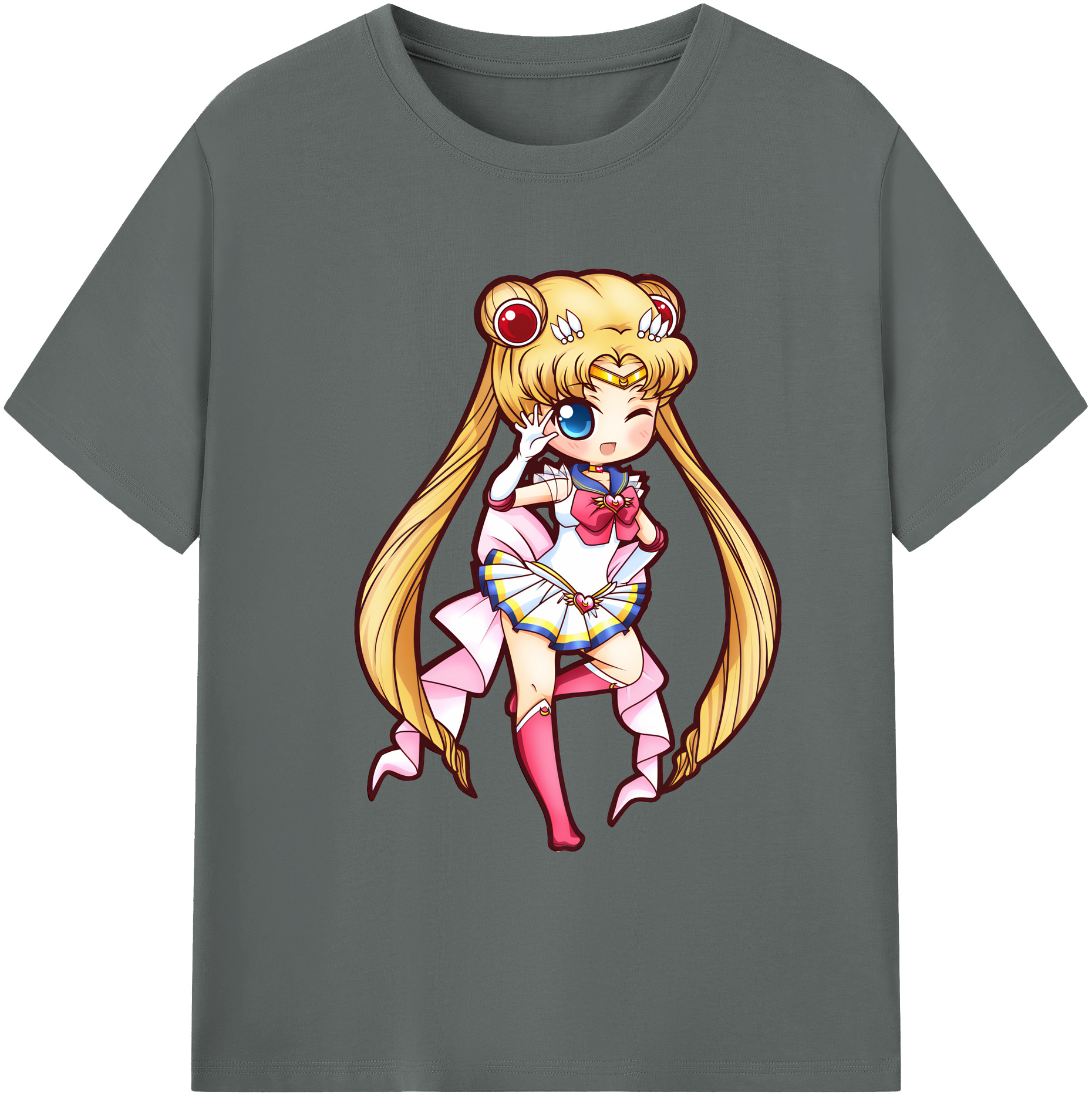 （画像用） 美少女戦士セーラームーン 月野 うさぎ つきの うさぎ Sailor Moon Tsukino Usagi 綿100％ メンズ半袖Tシャツ｜肌触りやわらか＆通気性